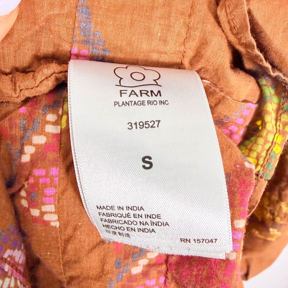 Farm Rio Dotted Horse Tiered Maxi Dress Small Ruffle Eyelet Coastal Boho Prairie - Picture 7 of 10